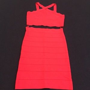 bcbgmaxazria cropped- top & pencil skirt